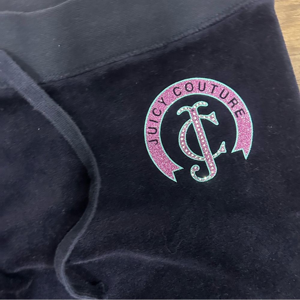 Juicy Couture Velour Wide Leg Pants with Pink Logo - Picture 3 of 7